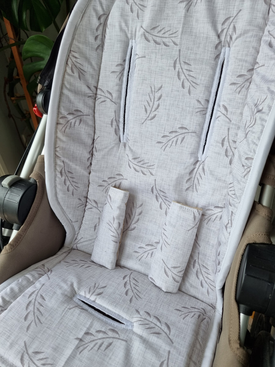 Pram Liner Linen Leaf Mialie Designs