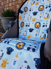 Pram Liner - Animal Life light blue