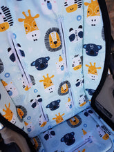 Pram Liner - Animal Life light blue