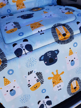 Pram Liner - Animal Life light blue