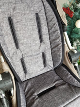 Pram Liner - Linen Look Dark Grey