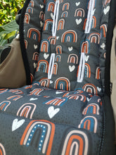 Pram Liner - Charcoal Rainbow