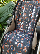 Pram Liner - Charcoal Rainbow