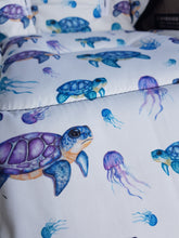 Pram Liner - Watercolour Turtle with Jelly Fish