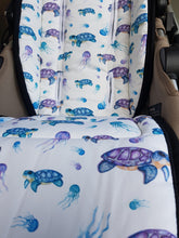 Pram Liner - Watercolour Turtle with Jelly Fish