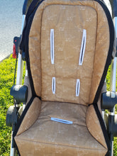 Pram Liner - Linen Dinosaur Mustard