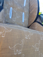 Pram Liner - Linen Dinosaur Mustard