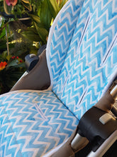 Pram Liner - Pastel Blue Chevron