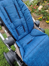 Pram Liner - Linen Look Blue