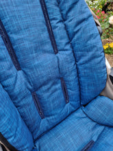 Pram Liner - Linen Look Blue