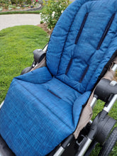 Pram Liner - Linen Look Blue
