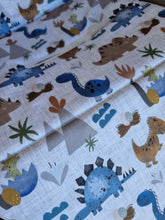Pram Liner - Dinosaur Stomp Linen Look
