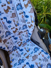 Pram Liner - Dinosaur Stomp Linen Look