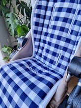 Pram Liner - Gingham Navy Large