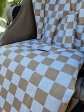 Pram Liner - Checkerboard Latte
