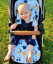 Pram Liner - Animal Life light blue