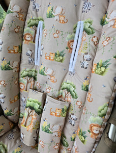 Pram Liner - Safari Friends Taupe *NEW*