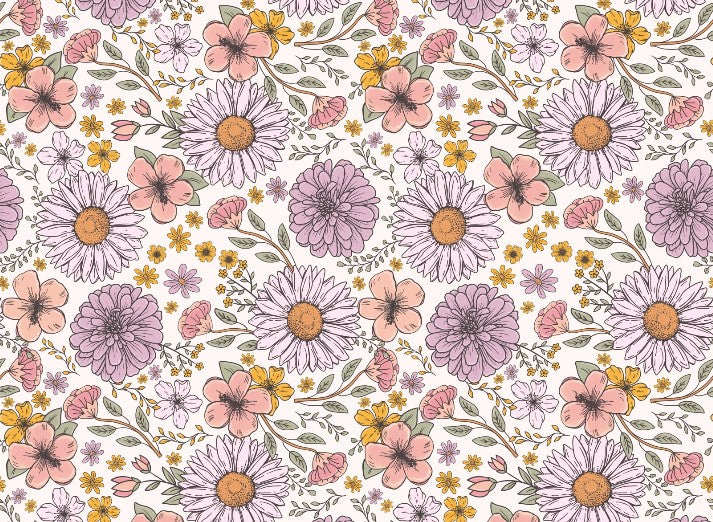 Pram Liner - Lilac Meadow *New*