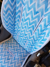 Pram Liner - Pastel Blue Chevron