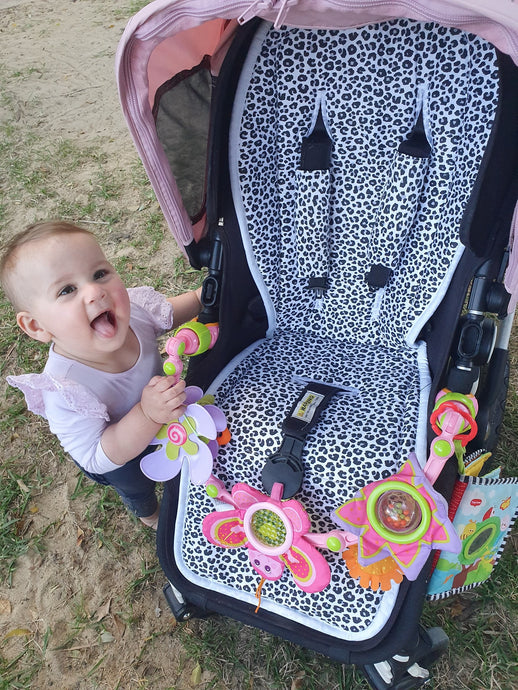 Pram Liner - Leopard Black/Grey