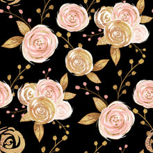 Pram Liner - Black Floral Rose